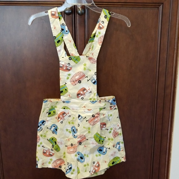 Voodoo Vixen Pants - Voodoo Vixen Hayley Camper Print Romper sz S retro